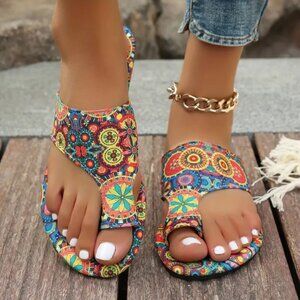 Women Bohemian Print Chic Flat Sandals Women Various Sizes